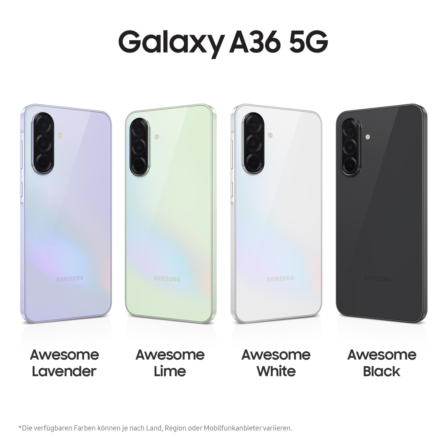 Samsung Galaxy A36 5G AI Smartphone ohne Vertrag, Simlockfreies AI Handy mit Android, 8 GB RAM, 256 GB Speicher, 50-MP-Kamera, Awesome Lime, 2,5 Jahre Herstellergarantie [Exklusiv auf Amazon]