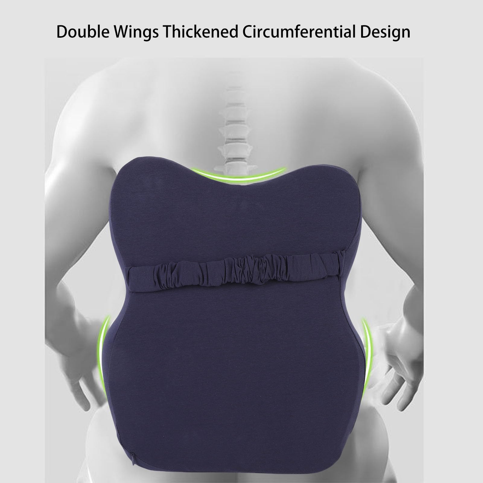 Yinhing Cuscino di Supporto Lombare per Ufficio, Cuscino di Supporto Lombare, Supporto Posteriore della Sedia Cuscino Lombare, Migliora la Postura Seduta, Memory Foam, Cinghie Regolabili
