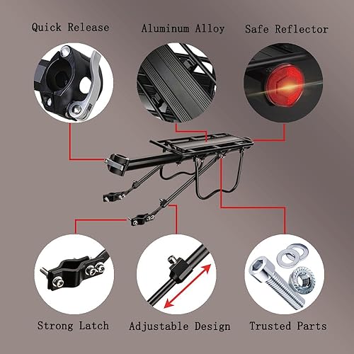 Miniatura 3 de Portaequipajes trasero para bicicleta para bicicleta de montaña para bicicleta de montaña