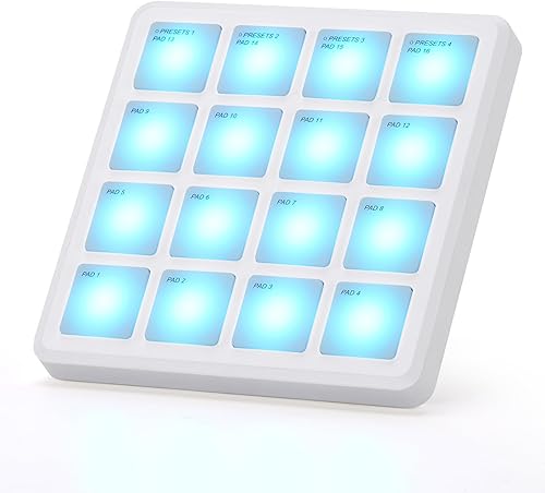 Miniatura 37 de M-WAVE Controlador de teclado MIDI USB de 25 teclas con 8 almohadillas retroiluminadas, teclado dinámico profesional semiponderado Bluetooth, 8