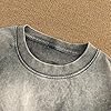 GURUNVANI Men Wash Graphic T Shirts Vintage Oversized Shirt Short Sleeve Tee Tops, Grey, L #5