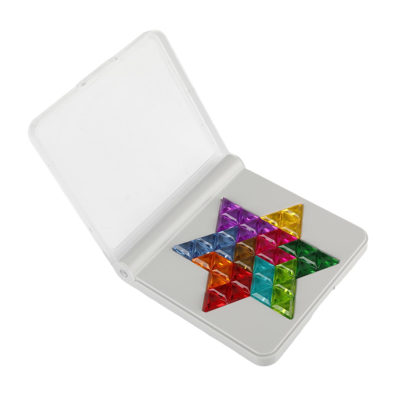 Tabanzhe Tangram Puzzle 6 Pointed Star, IQ Jigsaw Block Brain Teaser,Hexagon Geometry Logic Game,Montessori Educational Gift