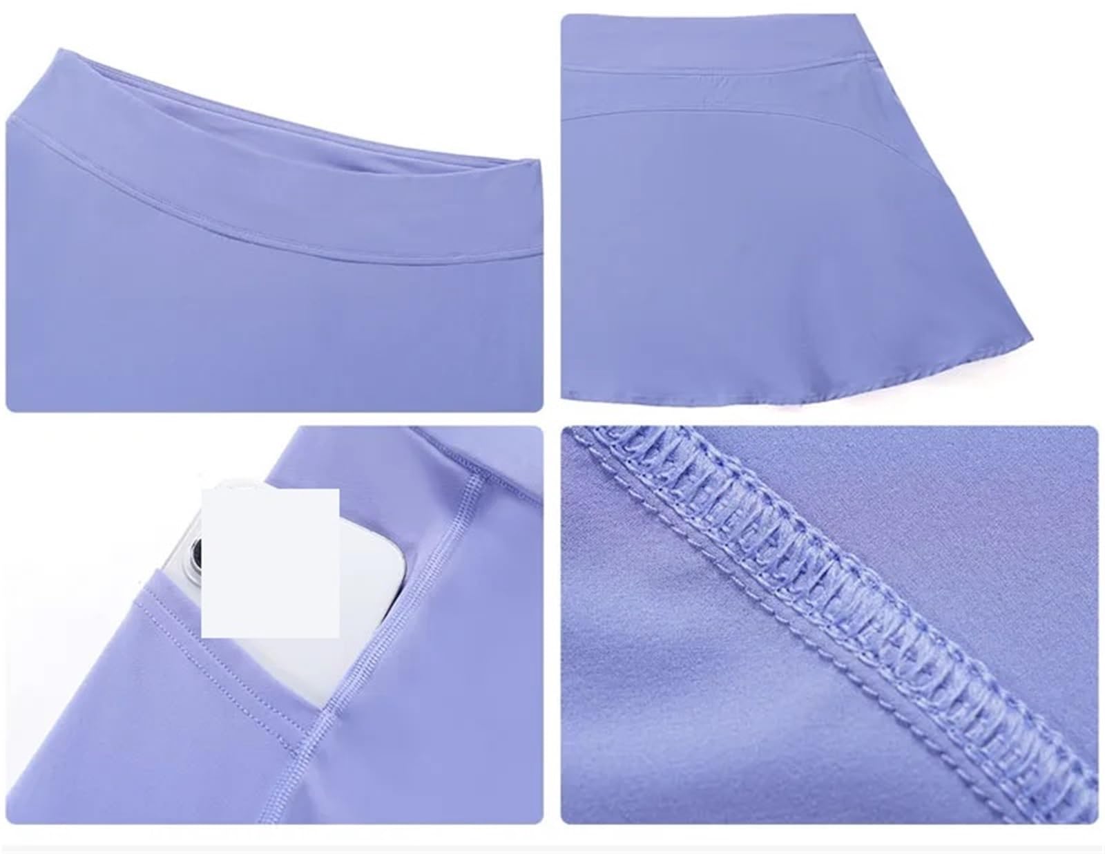 Poliéster Licra Nylon Falda Tenis de Cintura Alta
