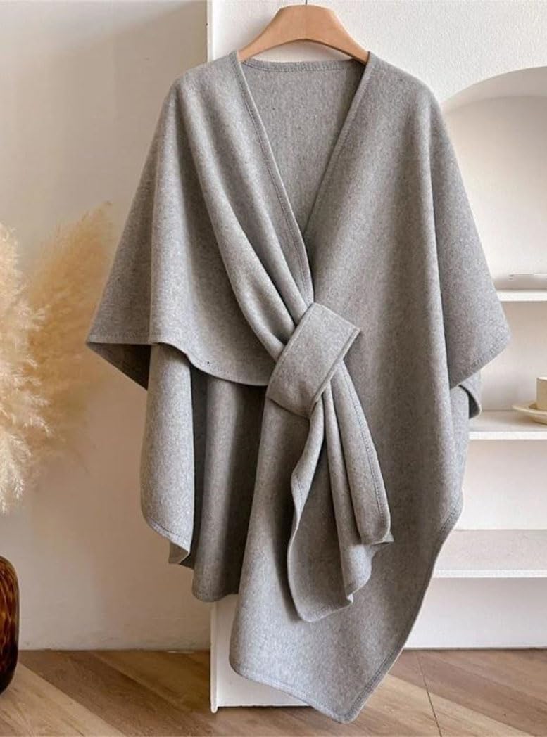 Unisex Faux Wool Shawl Wrap Cold Weather Soft Warm Scarf Cape Easy To Clean
