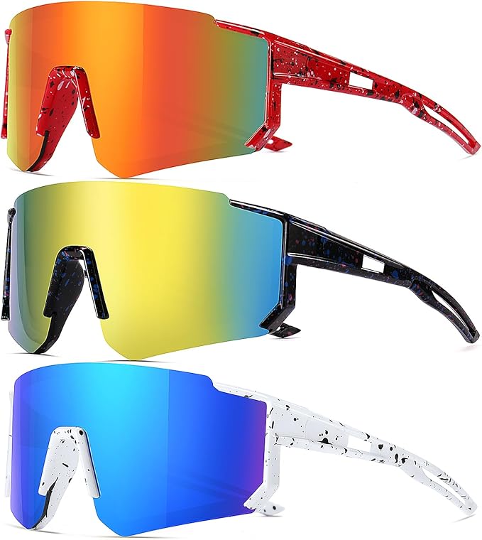 SEKKAF Youth Baseball Sunglasses for Boys Girls Age 6-12 Softball Cycling Sports Sunglasses for Kids Lightweight Frame