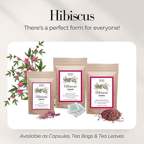 Miniatura 3 de Té de hojas sueltas de hibisco - Apoyo de relajación e hidratación para mujeres y hombres - 100% natural y orgánico - Suplemento de hierbas hecho a