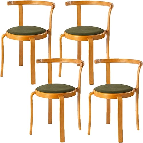 Solid Wood Dining Chairs with Upholstered, Stackable Kitchen Chairs, Dining Room Chair Accent Chair Vanity Seat for Dining Room, Study Room, Living