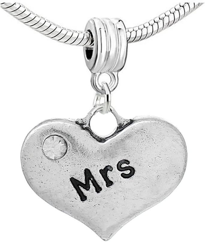Sexy Sparkles Heart Charm – Fits Snake Chain Bracelets, Compatible with European, Biagi, and Chamilia, Ideal for Friendship and Family Jewelry (2 Pcs Mother Son) image 5