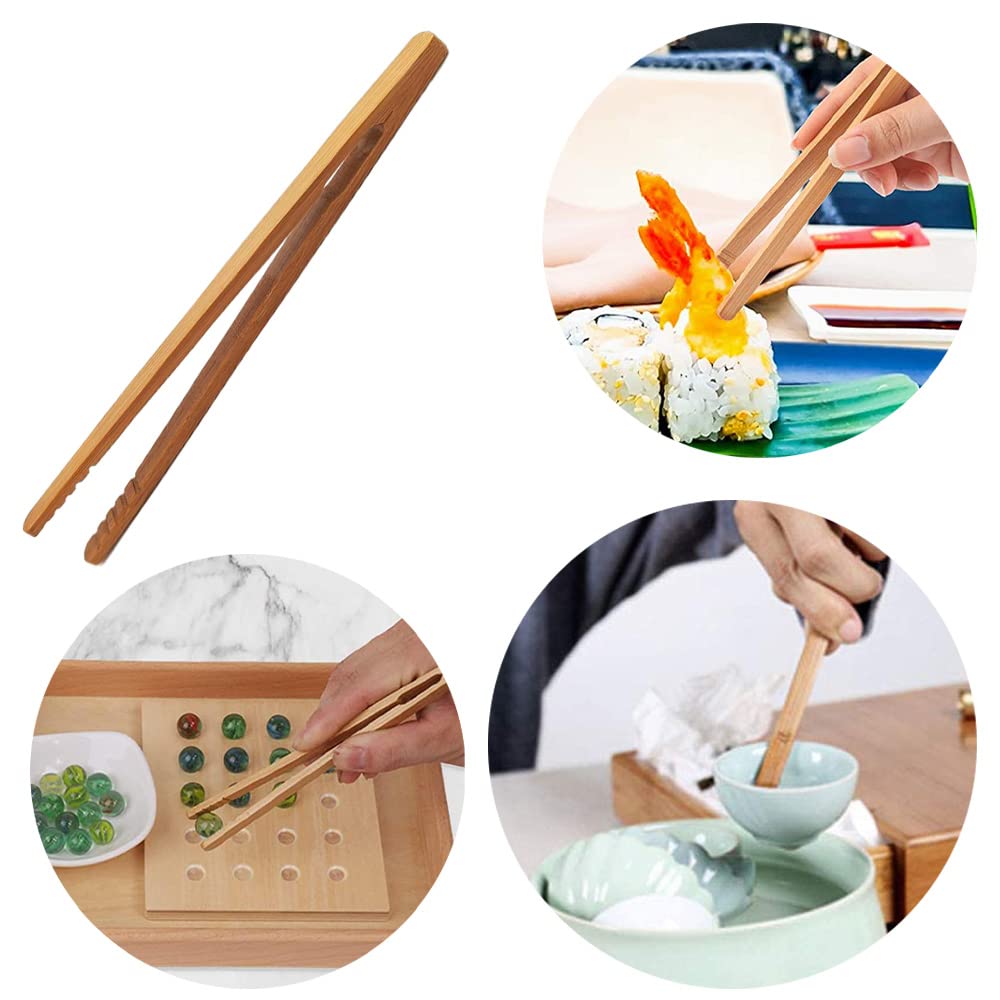 Pinze Di Bambù,12 Pcs Pinze Legno Cucina Pinze Da Cucina In Bambù Toast - 7