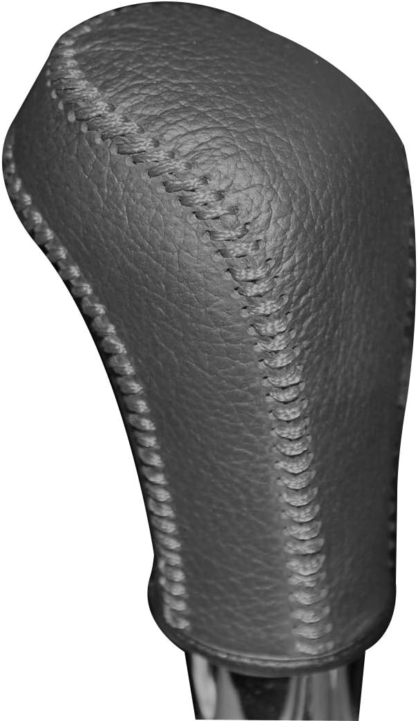 JI Loncky Black Genuine Leather Gear Shift Knob Cover for 2006 2007 2008 2009 2010 2011 2012 2013 Suzuki Grand Vitara / 2007-2010 Suzuki SX4 Sport Automatic Accessories