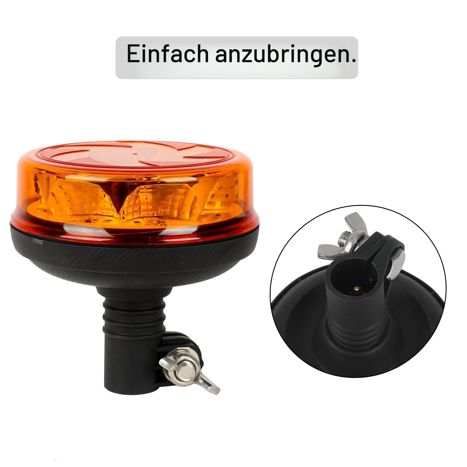 AOHEWEI LED-Warnleuchte Bernstein, 4 blinkende und 2 rotierende Muster 12/24 V 16-teilige LED-Blitzlampe für landwirtschaftliche Maschinen, Nutzfahrzeuge, Schulbusse, Traktoren, Bagger, LKW