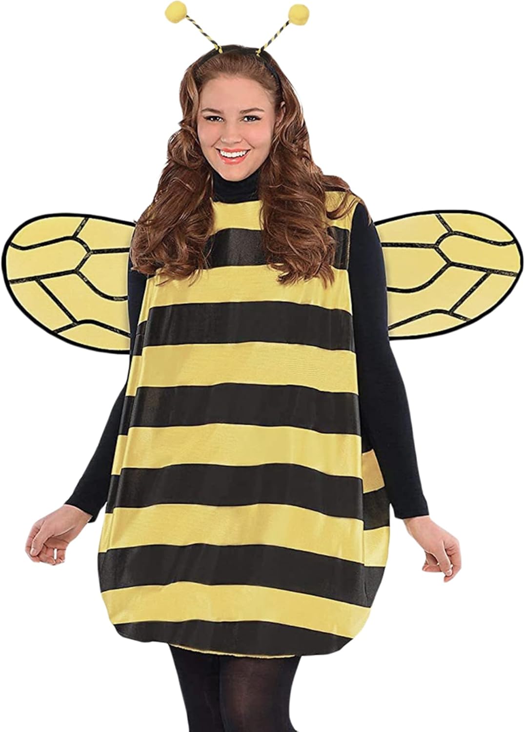 Women Bee Halloween Costumes with Wings Headband Leg Sleeves for Party Dress Up Funny Animal Costume Bumble Bee - Image 2