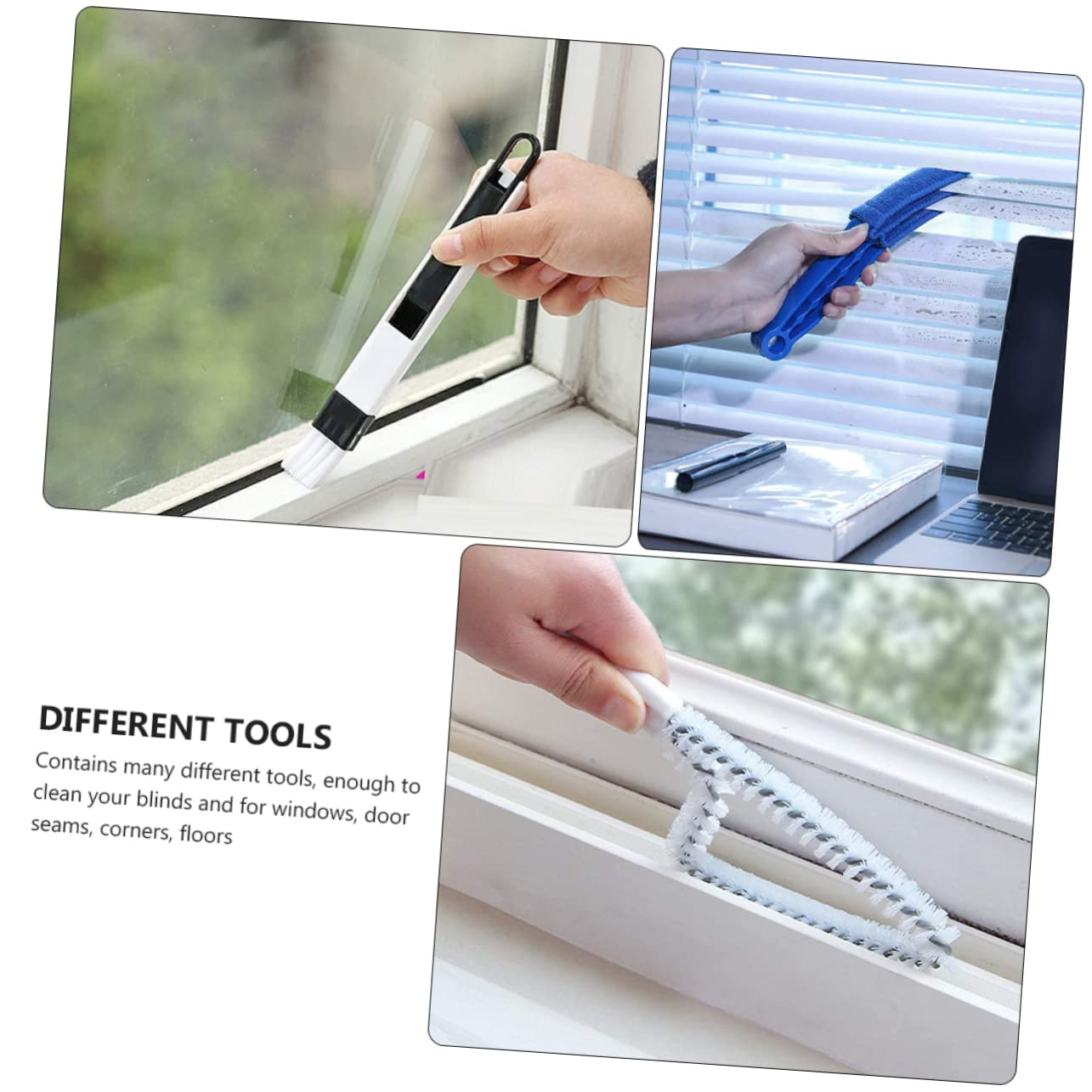 8piezas Cepillos para Limpiar Persianas y Ventanas Cepillos De Mano para Limpieza De Esquinas y Ranuras para Ventilación De Aire Acondicionado Limpiador De Teclados Plumero para Co