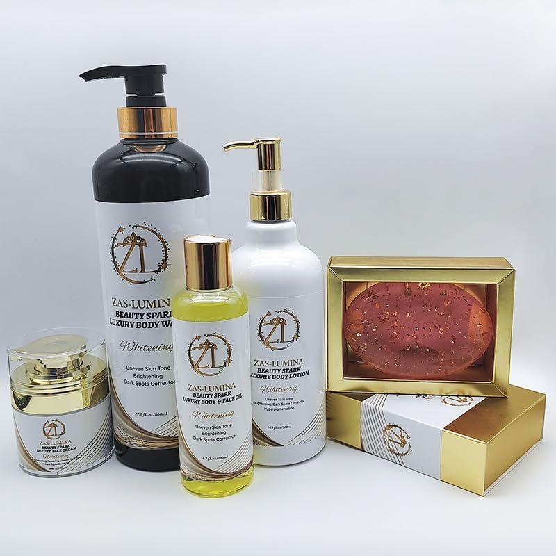 ZAS-LUMINA Beauty Spark Body Lotion 5-Piece Glow Set for a Balanced Radiant Complexion Lightweight Non-Greasy Deep Moisturizing for