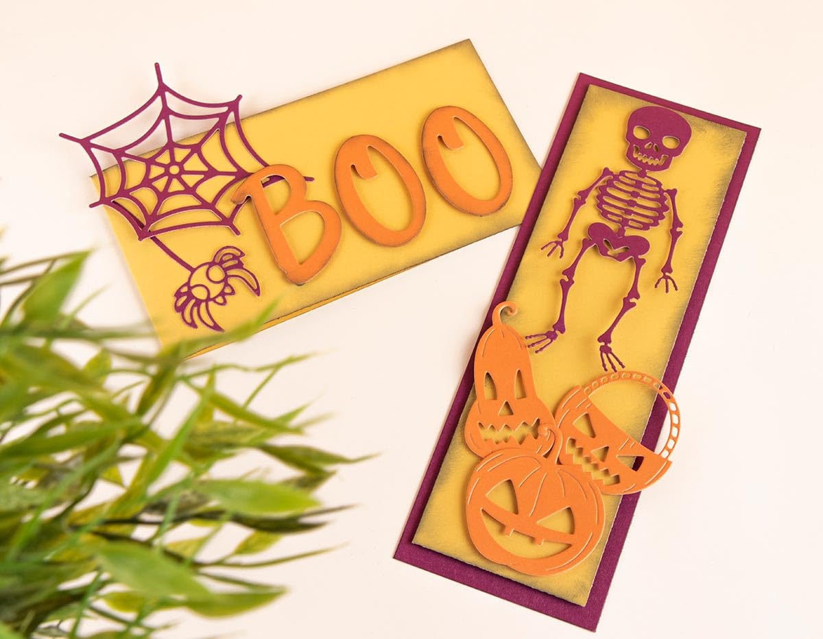 Set 4 Troqueles finos ZAG Halloween y Abecedario Para cortar papel, cartulina, goma EVA y hojas de aluminio para proyectos de tarjetería, scrapbooking y manualidades