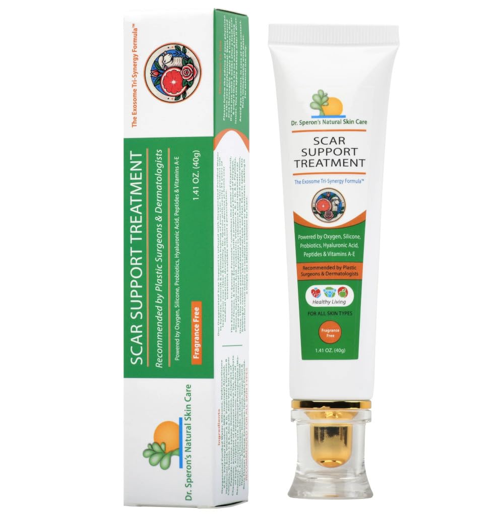 Dr Speron's Natural Skincare Scar Removal Cream For New & Old Scars, Advanced Silicone Scar Gel For Surgical Scars, Pimples, Burns, And Dark Spots - 1.41oz