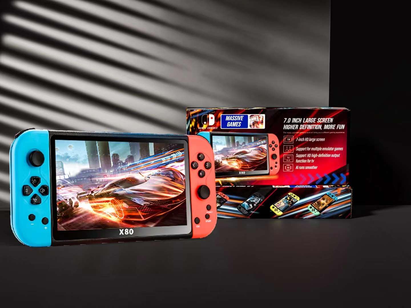 Buy PSS Hand Video Games Console X80 Handheld Game Player 6 Inch Gig