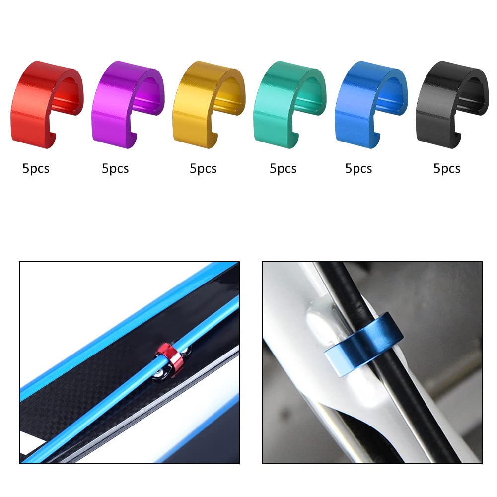 BuyWeek kabel rowerowy C-klipy klamry, 30 sztuk klipy kabel rowerowy zacisk przewód hamulca rower przewód zmiany przewodnik wąż do roweru szosowego