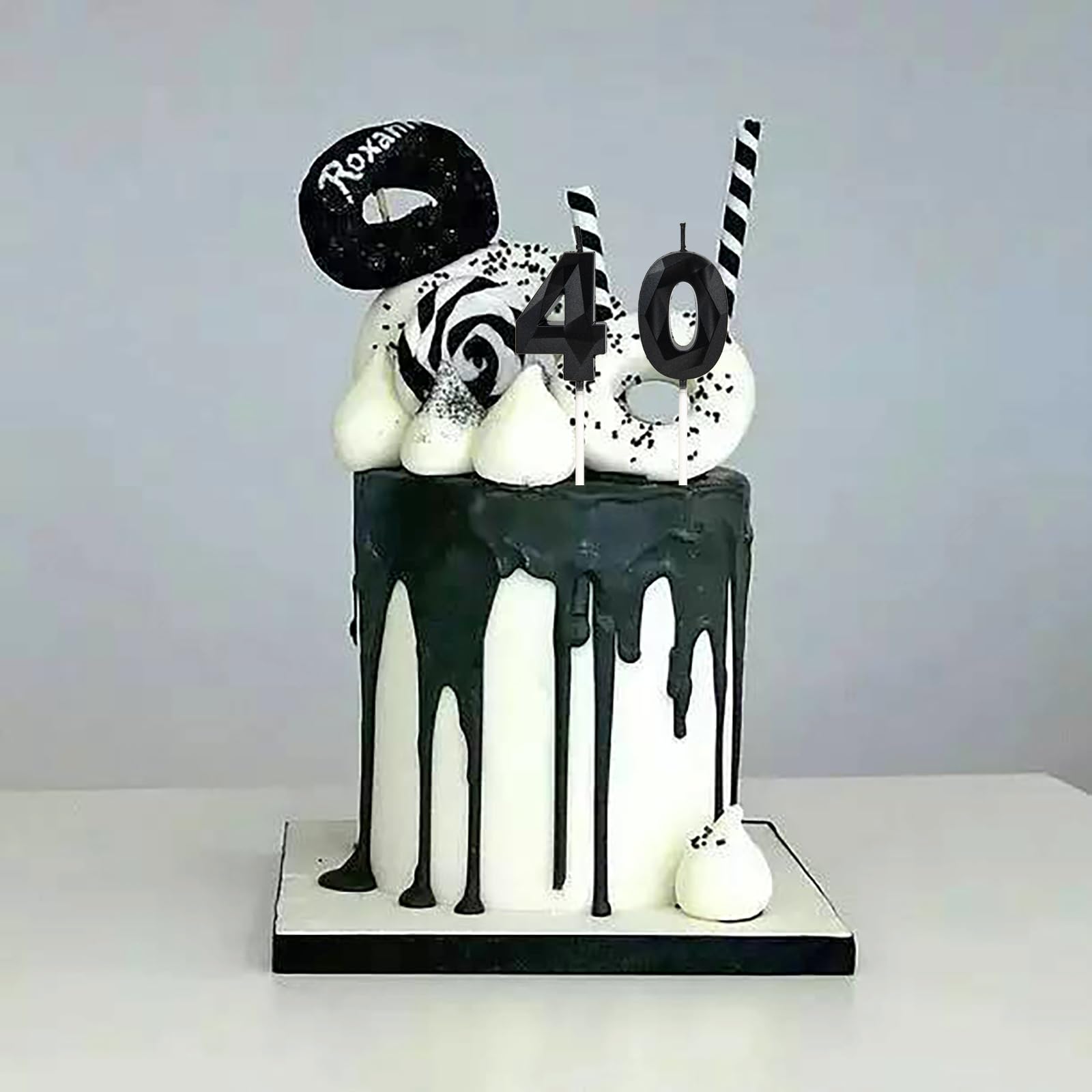 Vanyibro 40e verjaardag kaarsen, gouden nummer 40 kaars, gelukkige verjaardag taart kaarsen, taart topper decoraties voor verjaardagsfeestje, bruiloft, verjaardag viering benodigdheden