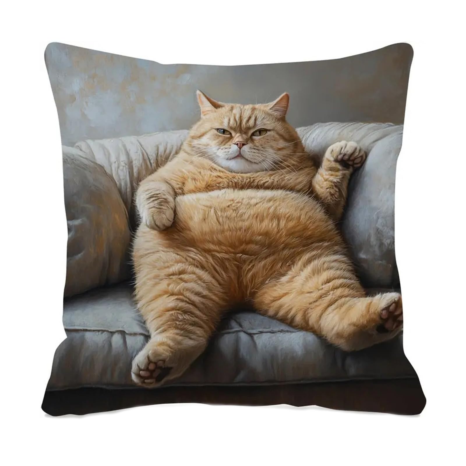 Cazstyk B Realistic Effect Cats Pattern Pillow Cover Soft Fabric Decorative Square Cushion Pillowcase For Sofa Ed Home Decors Washable Pillow