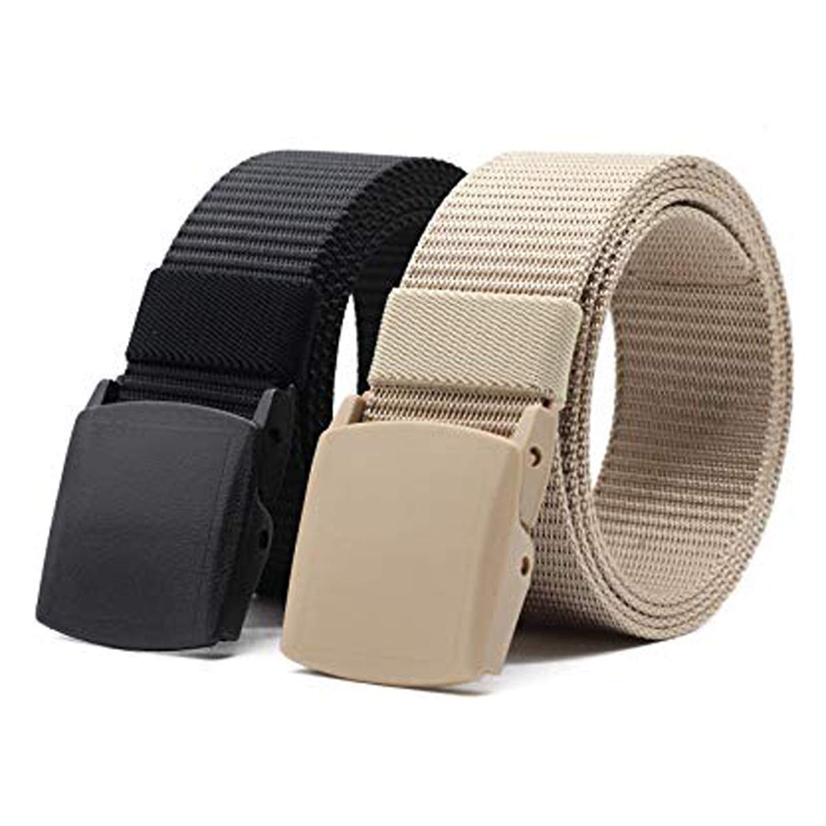 EdifierUnisex Nylon & Canvas Belt (BLT063_08_Black & Beige)