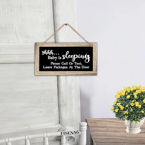 Miniatura 3 de Cartel de "Shhh Baby is Sleep", letrero de "No molestar", letrero para colgar en la puerta delantera, 5.9 x 11.8 pulgadas