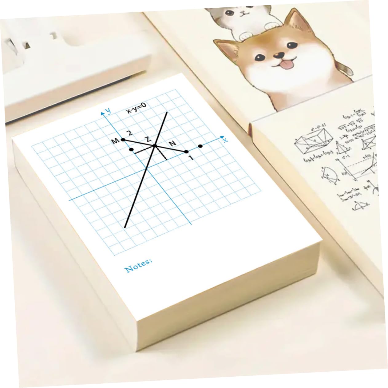 Uonlytech 4 Pezzi 4 Libro di esercizi di numeri matematica disegno alto Grafico punteggiato forniture matematiche carta millimetrata blocco di carta a griglia bianca