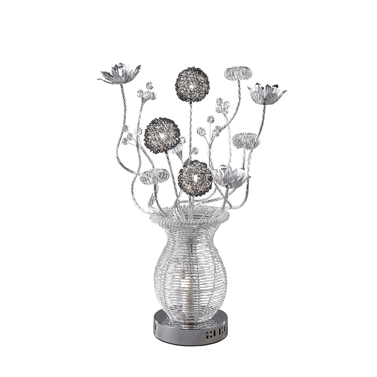 Inspired Clearance - (DH) Calista Table Lamp 4 Light G4 Silver/Black/Crystal, NOT LED/CFL Compatible