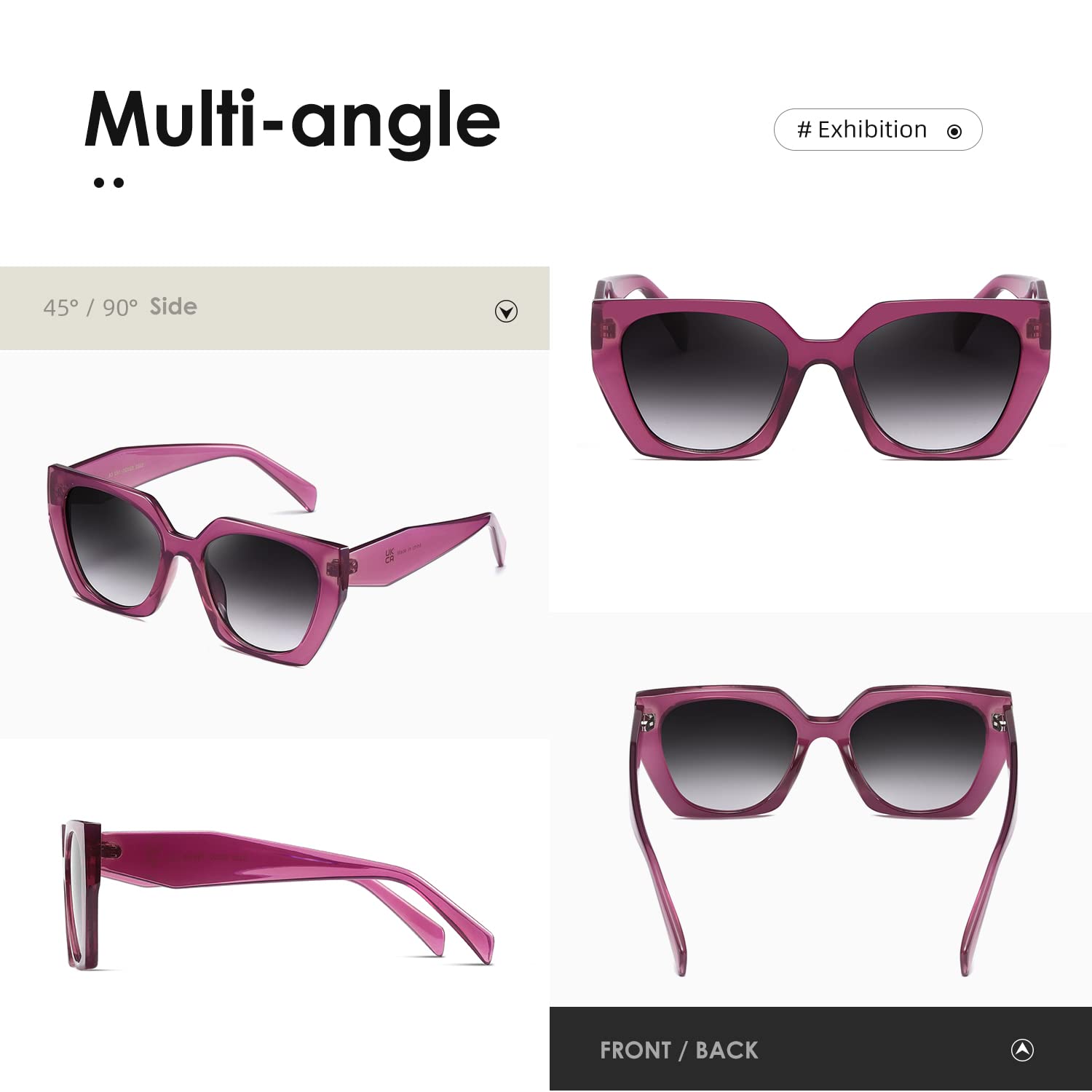kimorn Occhiali da sole per le donne Uomini Trendy Retro Trendy Occhiali da sole 90's Vintage Y2K Oversize Square Frame Shades Sunnies K1354
