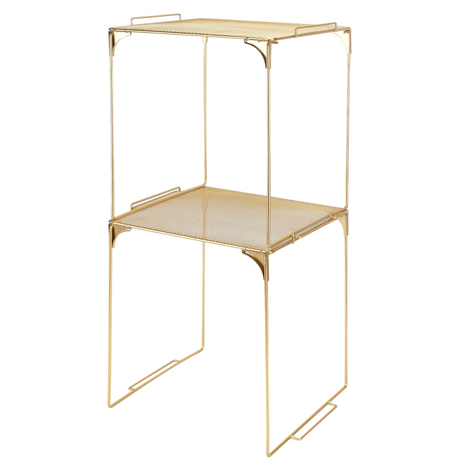 AUECOOME Locker Organizer Shelf Stackable Extra Locker Shelf for School Locker Organizer Storage Cabinet Accessories Suitable for School, Office, and Home use (2, Golden) — image 1