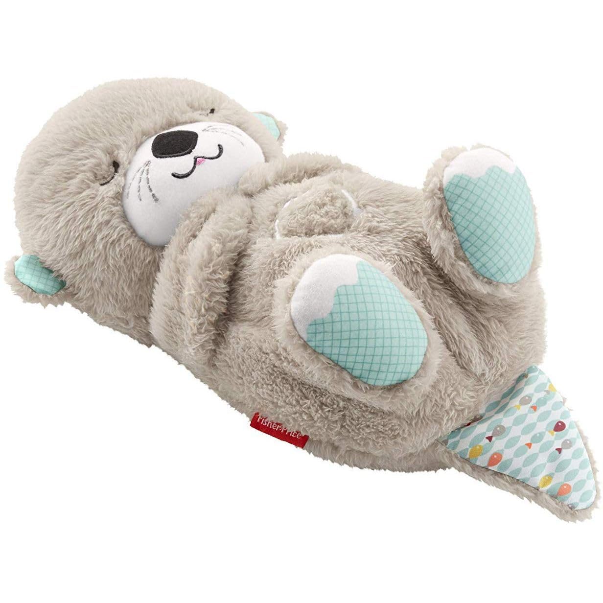 Fisher-Price Baby Toy Soothe 'n Snuggle Otter Portable Plush Sound Machine with Music Lights & Breathing Motion for Newborns 0+ Months