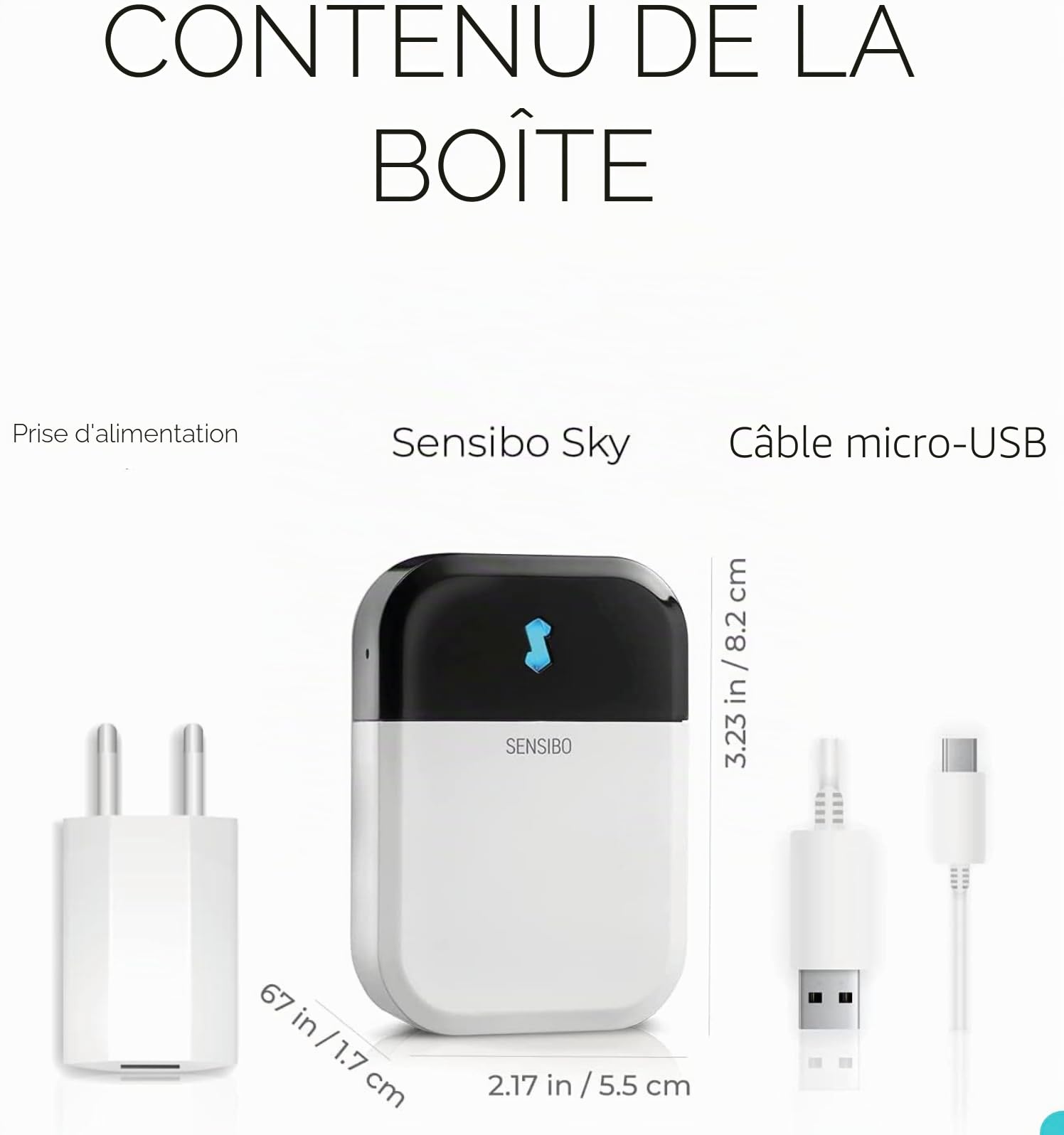 Sensibo Sky Lot de 3 systèmes de climatisation Smart Home - Installation rapide et facile - Maintient le confort avec l'application écoénergétique - Marche/arrêt automatique. Wifi, Google, Alexa et