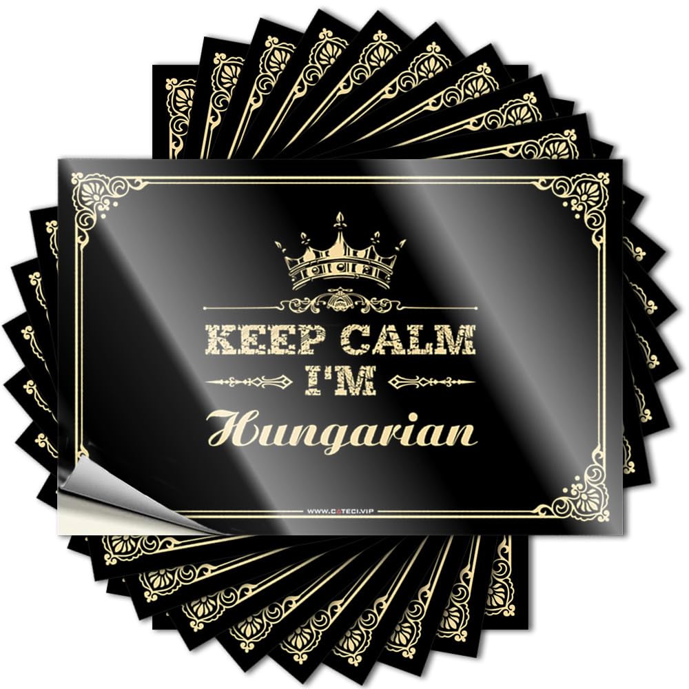 Personalized Decals - Happy Cars Essentials Keep Calm I'm Hungarian(8X12CM)