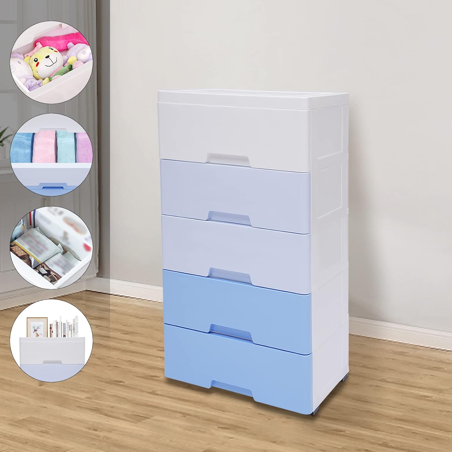 5-Drawer Cabinet - Heavy-Duty PP Injection Molding Organizer
