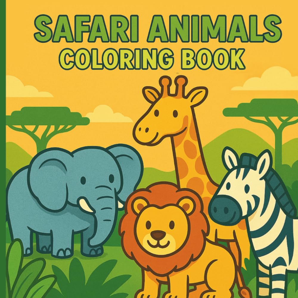Safari Animals Coloring Book: 40 Fun and Relaxing Safari Animal Coloring Pages for Kids, Adults, and Animal Lovers