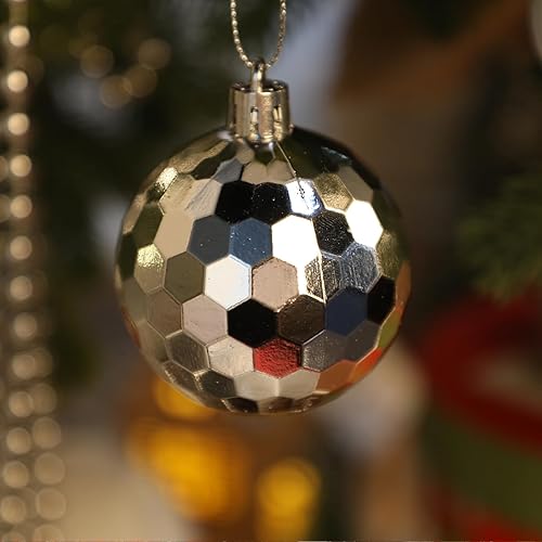 Miniatura 18 de Juego de 75 adornos navideños rojos y verdes - Kit de bolas inastillables para decoración de árbol de Navidad con estrella para coronar el árbol,