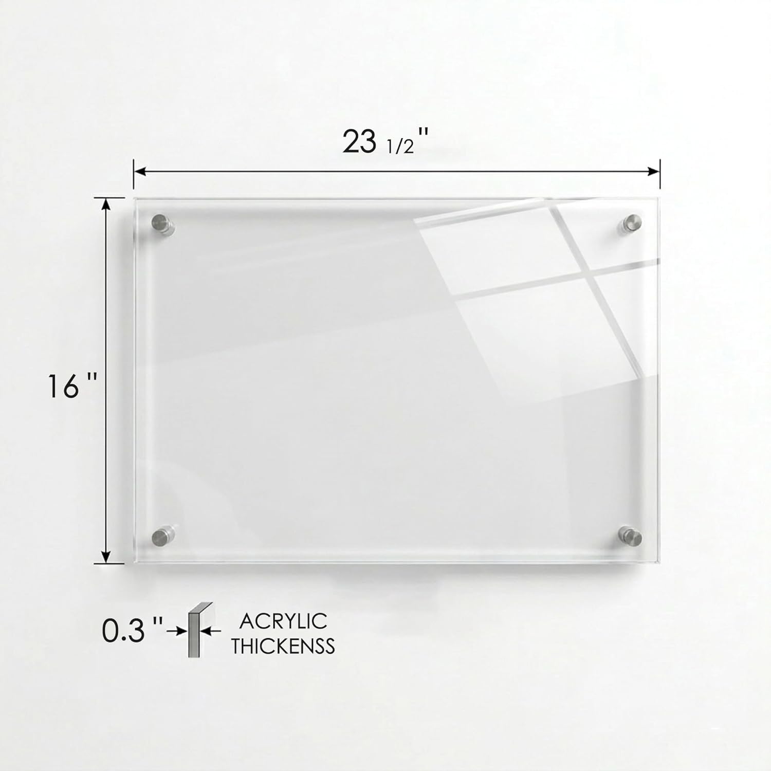 Kozyard Custom Acrylic Business Logo Sign 16" × 24", Personalized Office Lobby Wall Decor for Reception, Storefront, and Company Signage (Clear)