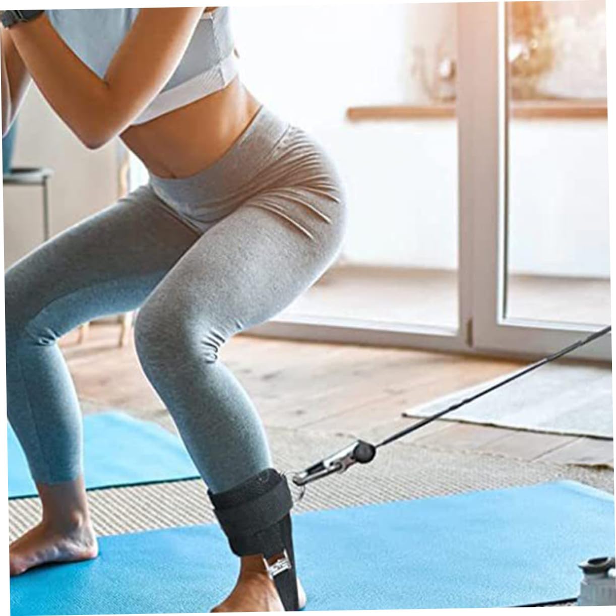 Supvox 2 Stück Hochwertige Gepolsterte Knöchelriemen für Kabelzug Fitnessgeräte Verstellbare Strapazierfähige Fußschlaufen für Effektives Bein und Knöcheltraining Komfortabel und