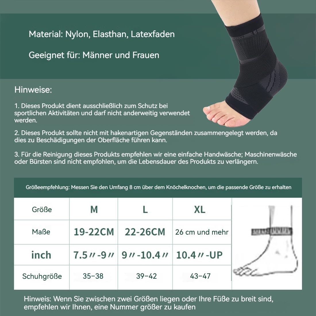 Striede ActiveSole 2.0 Bandage Knöchelstützstrümpfe mit Druckband