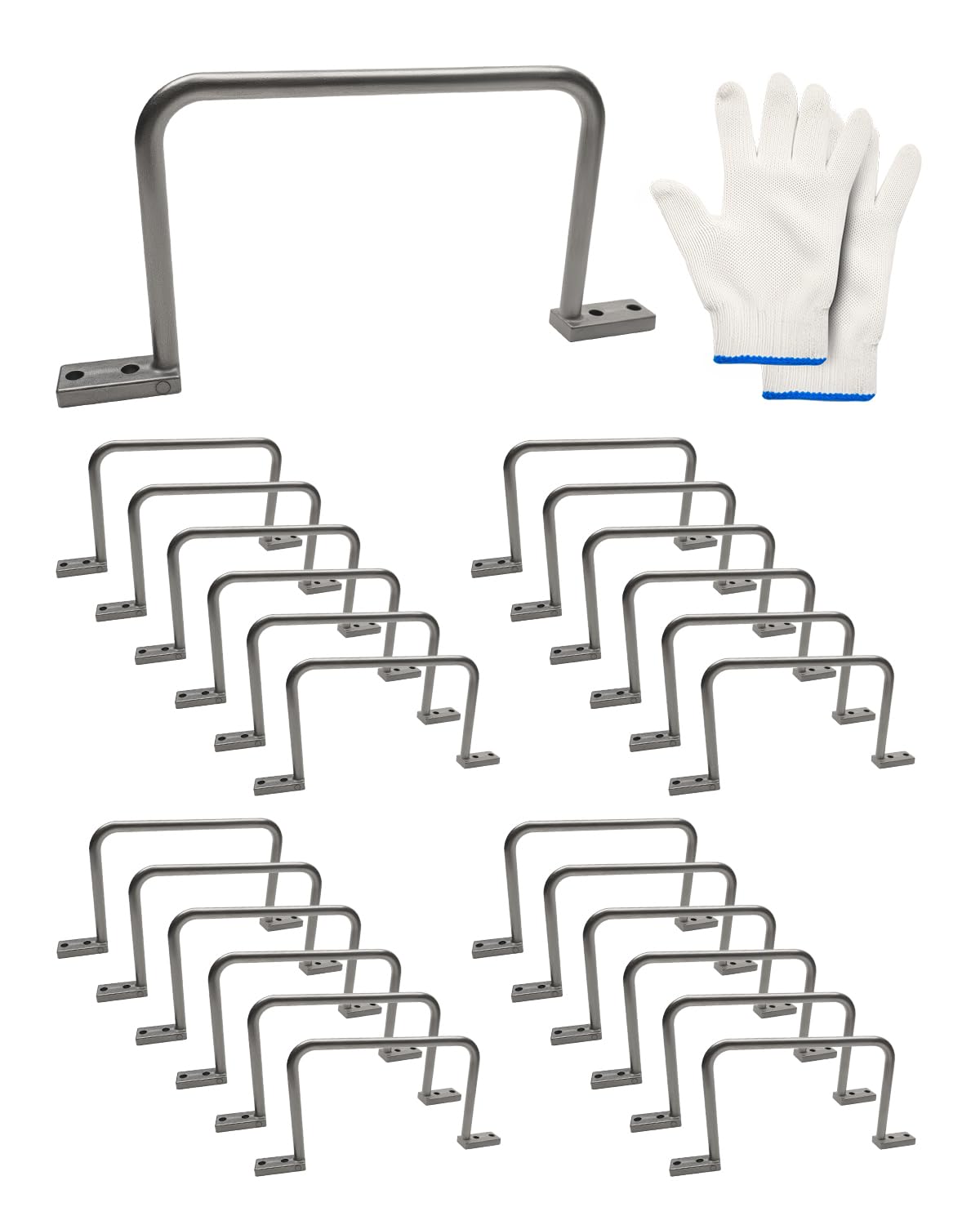 25 anillos de distribución de aluminio de 5 pulgadas para clasificar cables eléctricos, gestión de cables, para uso comercial y residencial, plateado, con un par de guantes