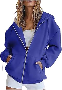Amazon.com: Women's Drawstring Zip Up Hoodies Trendy Fall