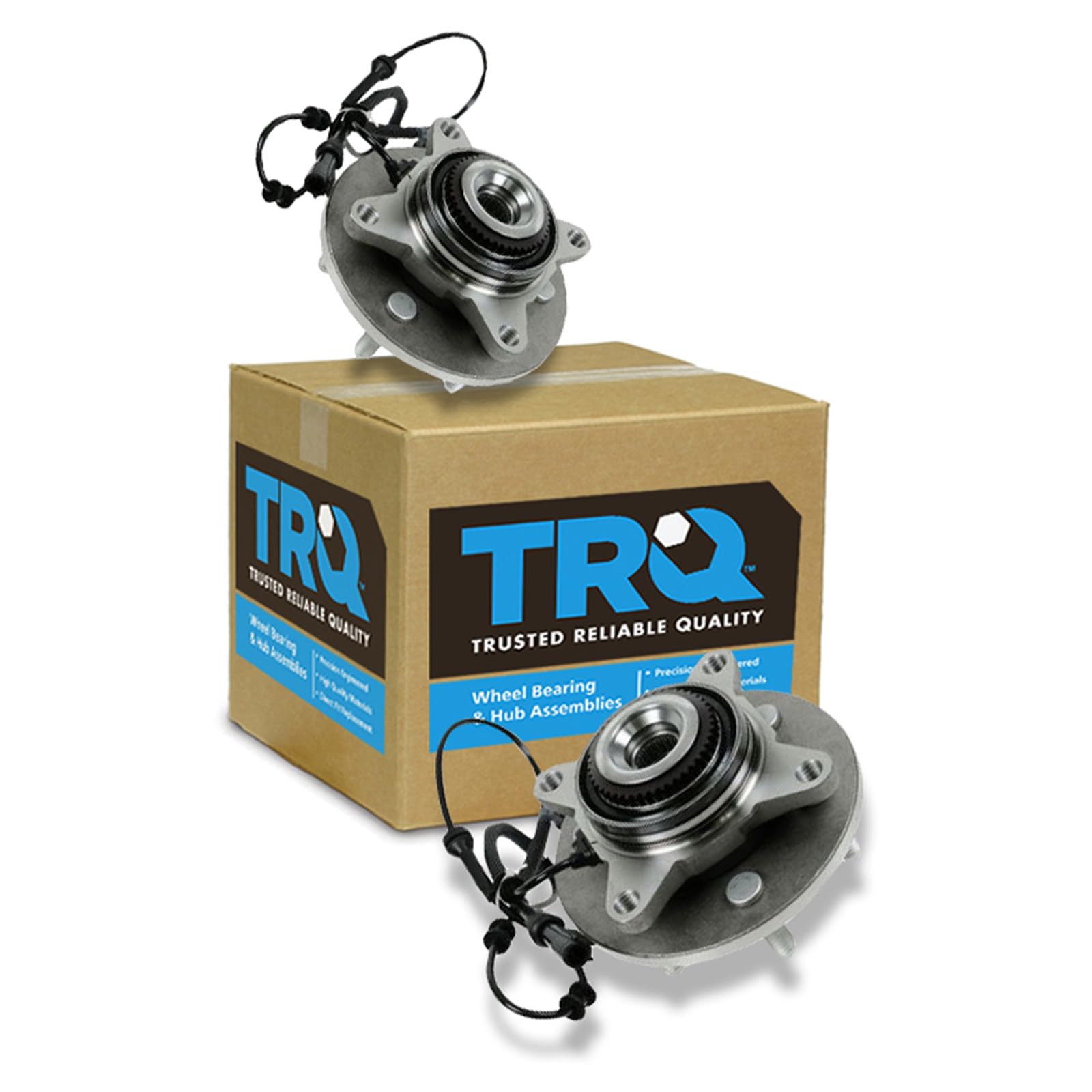 TRQ Front Wheel Bearing and Hub Assembly Set 2 Piece