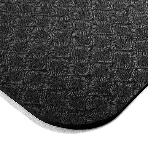 Tapete Yoga TPE 6mm Linhas Corporais Preto