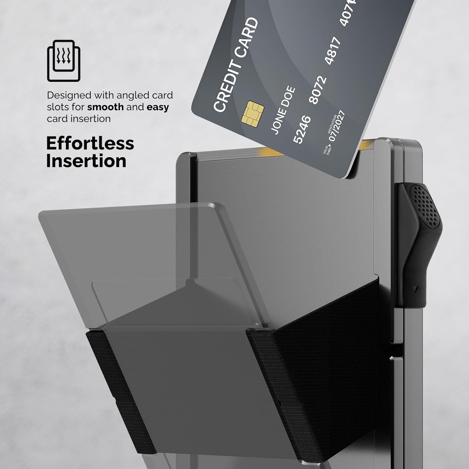 Mens Wallet with Money Clip - Holds 10-20 Cards, RFID Blocking Minimalist Wallet for Men with Pop Up Card Case, Slim Card Holder Metal Card Wallets, Gifts for Men, Black - Image 3