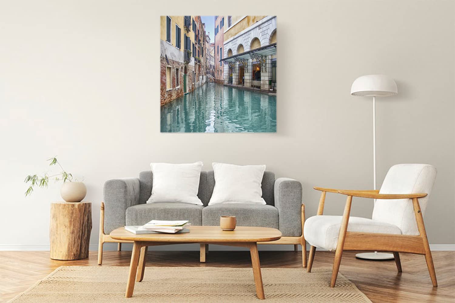 VERRE ART Wood Framed Canvas - Wall Decor for Living Room, Bedroom, Office, Hotels, Drawing Room (22in X22in) - Church Of San Giorgio