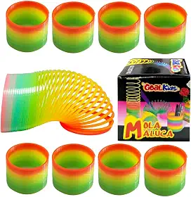 Kit com 10 Brinquedos Infantil Mola Maluca Lembrancinha de Festa de Aniversário Atacado e Revenda
