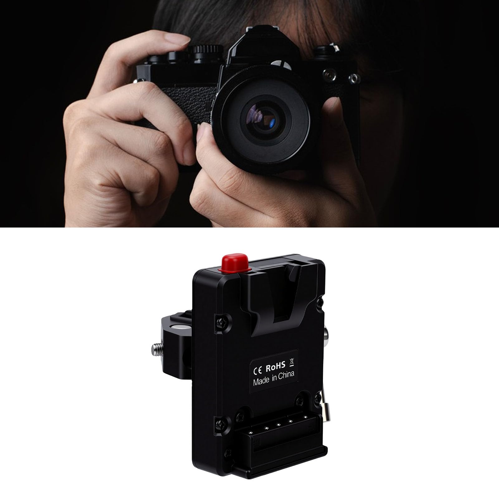 KIMISS Staffa Batteria V Mount V Lock, Lega di Alluminio Pesante