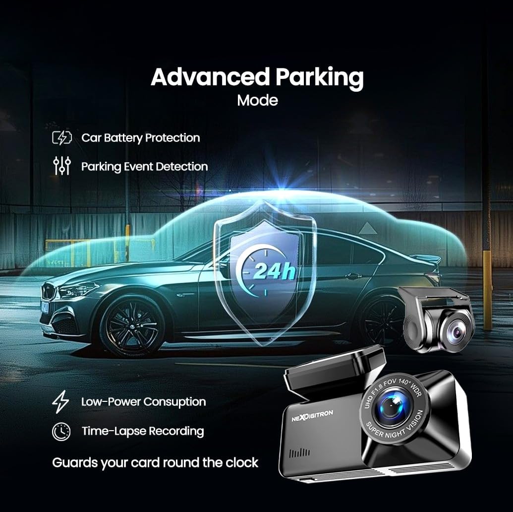 NEXDIGITRON ACE 3 Dual Dash Cam, Native 2.5K & Upscaled 4K Front, Full HD Rear, Built-in GPS Logger, Made in India, Super Capacitor, Wide Angle Lens, Wi-Fi, Parking Mode, Supports up to 256GB — Amazon image 6