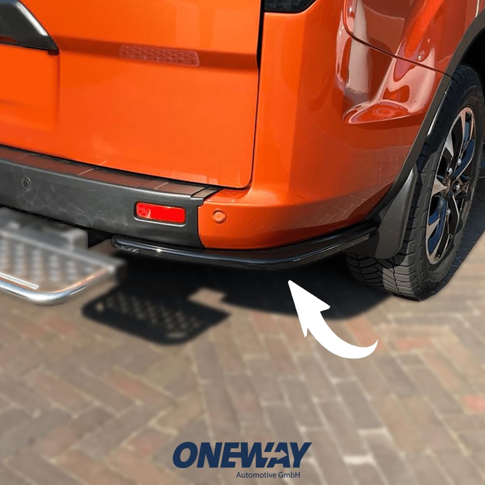 Oneway Jupes de pare-chocs arrière (coins) compatible avec Ford Transit Custom MK1 Facelift 2018-2023 - Noir brillant