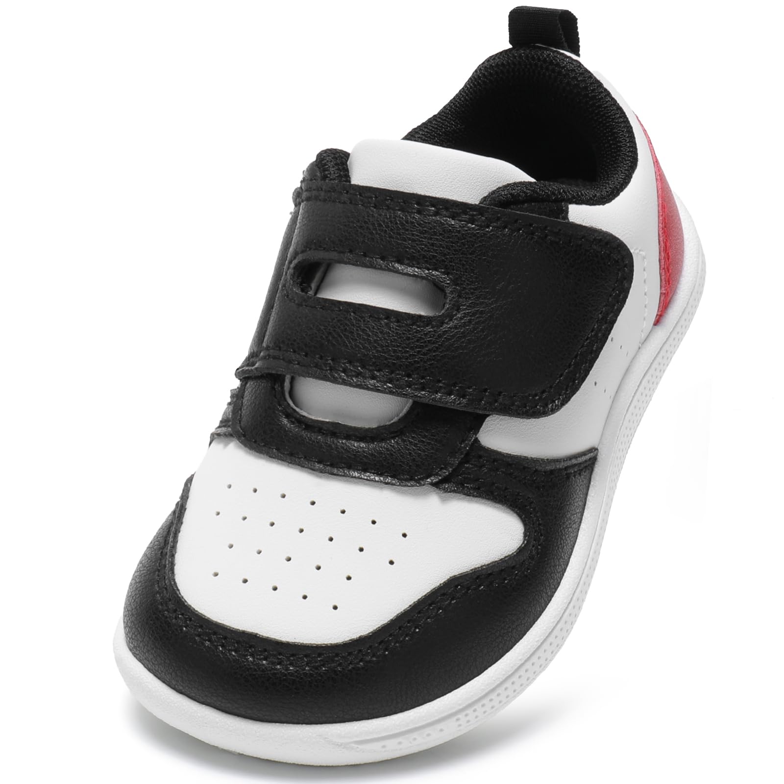 STQ KIDS Toddler Wide Toe Box Barefoot Shoes Boys Girls Sneakers Zero Drop Kid Tennis Running Shoes Lightweight Non-Slip Comfortable Leather First Walking Shoe Outdoor Activities School